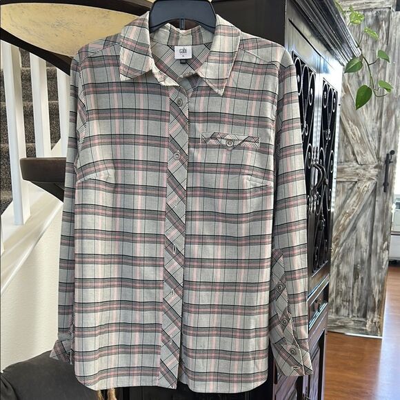 CAbi women’s  Gray Plaid Shirt - Picture 1 of 2